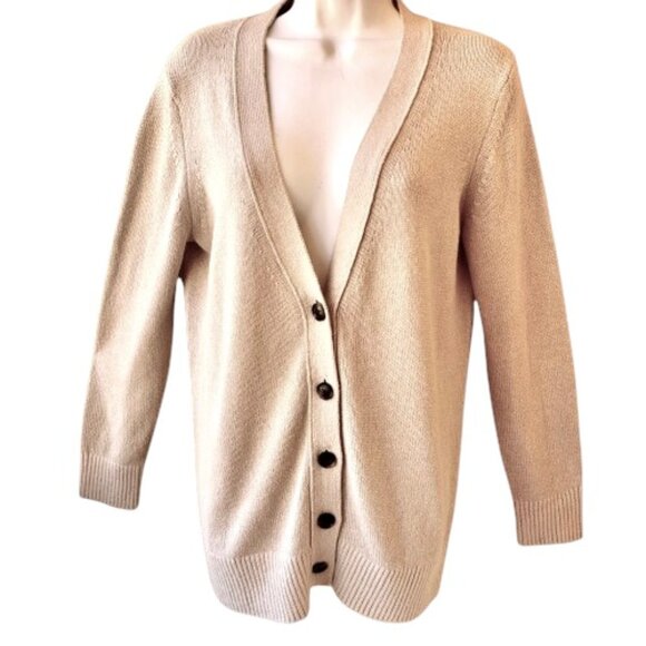 Banana Republic Sweater V-Neck Button Down Cardigan Cotton + Hemp  Medium - Picture 6 of 15